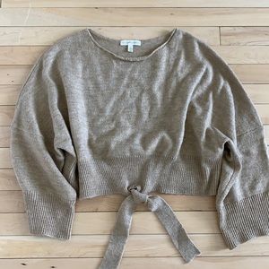 Tan Sweater with Front Tie